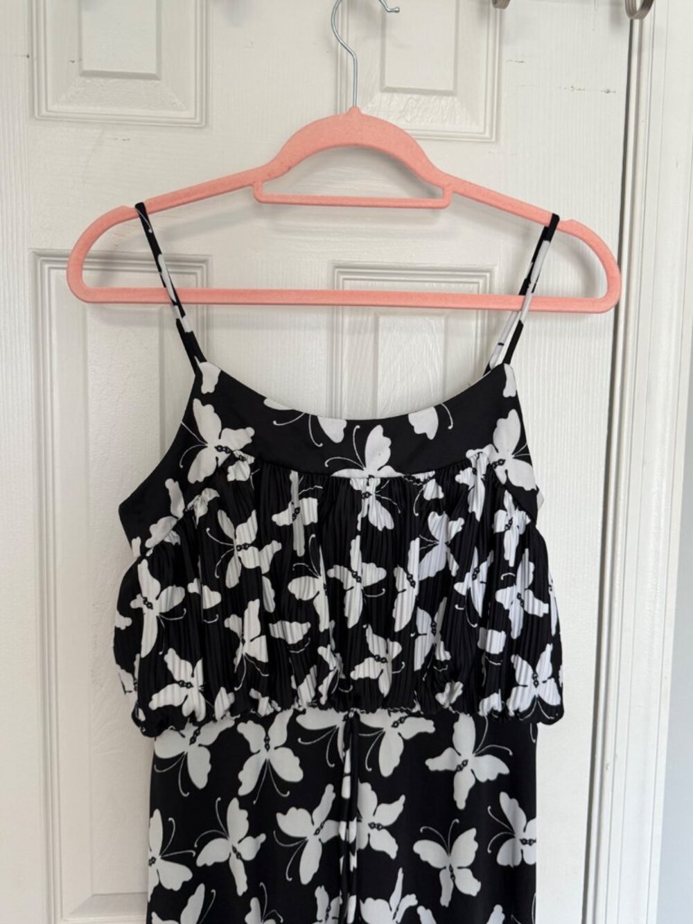 Vintage The Dress Black White Butterfly Pattern Maxi Dress Sun 70s Boho Retro 1 - Picture 2 of 7
